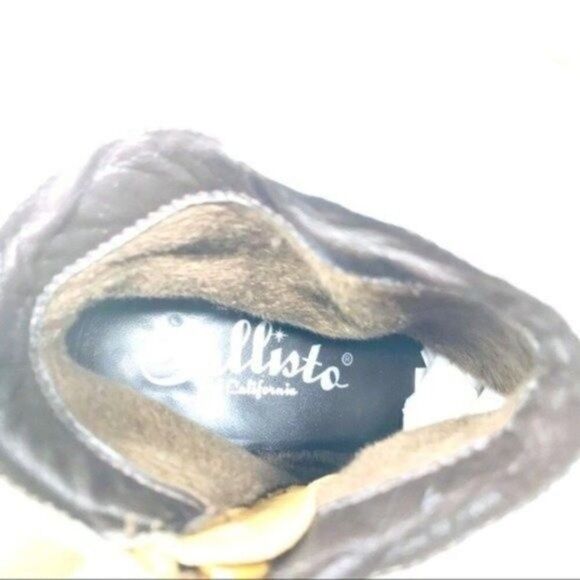 Callisto womans bohemian ankle heeled boots 7 BoxK brown suede leather - Picture 2 of 9